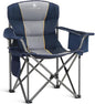 ALPHA CAMP Heavy Duty Camping Chair 500LBS Capacity, Oversized Folding Chair for Heavy People, Padded Portable Outdoor Chair with Cooler Bag & Cup Holder for Camping, Fishing, Beach