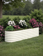GarveeLife 8x2x1.5 ft Galvanized Raised Garden Bed - 18“ Tall Metal Planter Box for Vegetables, Flowers, Herbs, Rust-Resistant Outdoor Garden Box, Easy Assembly Raised Beds for Gardening, Beige