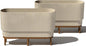 Veradek Demi Series Raised Long Planter for Indoor/Outdoor Use | Made from Plastic & Stone w/Wooden Stand | Modern Patio Décor for Flowers/Shrubs