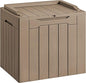 Devoko 30 Gallon Resin Deck Box Outdoor Indoor Waterproof Storage Box for Patio Furniture Pool Accessories Storage for Cushion Garden Tools (30 Gallon, Light Brown)