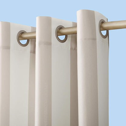 Sun Zero Valencia Cabana Stripe Indoor/Outdoor UV Protectant Energy Efficient Grommet Curtain Panel