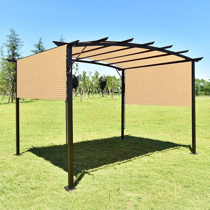 Eden's Decor Straight Flat-Edged Sun Shade Sail Rectangular 13' x 20' Beige UV-Blocking Outdoor Canopy Fabric Cloth Awning for Pergola Patio Garden Backyard Custom Size