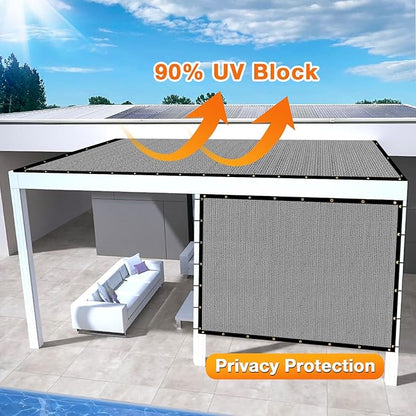 Artpuch Outdoor Pergola Shade Cover 6x18 FT Sun Shade Cloth with Grommets Light Grey 90% UV Protection Canopy Patio Privacy Screen (Customized Available)