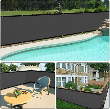 UPGRADE Privacy Fence Screen 4'x27' Dark Grey Outdoor 90% Visibility Blockage 170 GSM Mesh Shade Cover Panels for Backyard,Balcony,Home Decoration with Zip Ties,Customized Avaliable