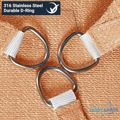 SUNNY GUARD Custom Size 10'x14' Peach Fuzz Sun Shade Sail Rectangle UV Block Shade for Backyard Yard Patio Deck Garden(Customized)