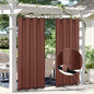 Easy-Going Linen Look Outdoor Curtains Waterproof Windproof Porch Curtains, Soft Thicken Outdoor Privacy Curtains for Patio, Gazebo, Grommet Top and Tab Bottom Drape, 1 Panel, 110x96 inch, Terra Red
