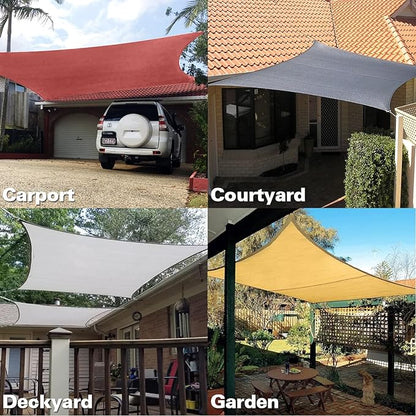 KANAGAWA 18'X22' Rust Red Custom Size Sun Shade Sail Rectangle UV Block Canopy Cover for Patio Backyard Lawn Garden Outdoor (Customized Available)