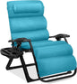 Best Choice Products Oversized Zero Gravity Chair, Folding Outdoor Patio Recliner, XL Anti Gravity Lounger w/Removable Cushion, Cup Holder, Side Tray, 350lb Capacity - Light Blue