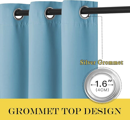NICETOWN Blackout Shades for Bedroom Windows - (Teal Blue Color) Thermal Insulated Window Treatment Curtain Drape, Room Darkening Modern Drapery for Boy's Room, 52x63 inches, One Panel