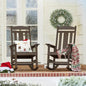 LUE BONA Outdoor Rocking Chairs Set of 2, Weather Resistant HDPS Poly Rocker Chairs, 350lb Heavy Duty, Oversized Porch Rocker for Adult, High Back Smooth Rocking Chair for Outdoor & Indoor, Brown