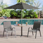 Betterhood Patio Chairs Set of 2, Stackable Outdoor Dining Chairs Set with Breathable Seat Fabric, All-Weather Powder-Coated Metal Frame for Deck, Pool Side and Backyard, 350LBS Capacity (Grey)