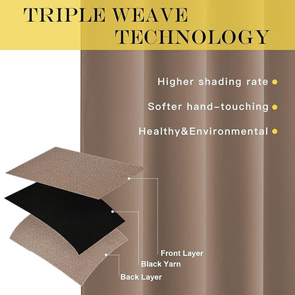 NICETOWN Bedroom Curtain Room Darkening Drapery 102 inches Length - Home Fashion Thermal Insulated Grommet Room Darkening Curtain for Living Room (Cappuccino, 1 Panel, 52 x 102 inches)