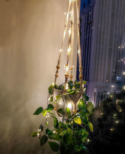 Comtelek Fake Hanging Plants Artificial Plants for Home Decor Macrame Plant Hanger with Fake Vines Faux Hanging Planter Greenery for Wall Ceiling Bedroom Bathroom Kitchen Office Boho Decor Indoor