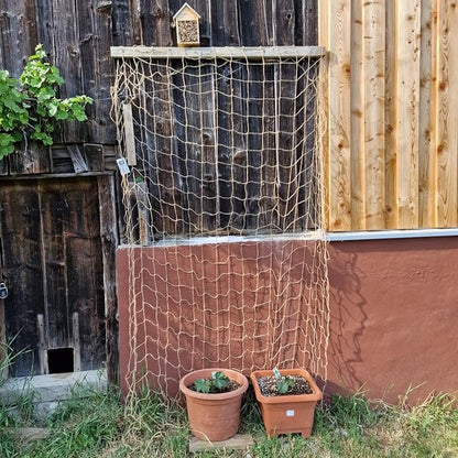 Jute Trellis Netting - Jute Netting for Garden, Heavy Duty Plant Support Netting for Climbing Plants, Cucumber, Vine, Fruits & Vegetables, Climbing Vining Plants (3.3 Ft X 16.4 Ft, 3.9 Inch Squares)