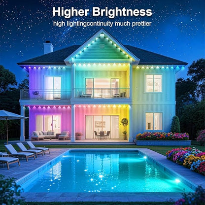 200FT Permanent Outdoor Lights for House Waterproof, IP67 LED Eave Lights with App/Remote Control, Outdoor Permanent led Lighting for House Roof Decor,Christmas,Party,All Holiday and Daily