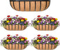 16“ Window Box Railing Planter with Coco Liner Metal Wall-Mounted Coconut Liner Basket English Horse Trough Planter for Outdoor Deck Balcony Porch Fence Patio Black (4 Pack)