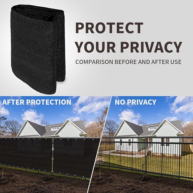 LOVE STORY Custom Size 3'x16' Black Balcony Privacy Screen,UV Block Privacy Fence Screen,90% Shield for Outdoor Pool Garden Apartment Railing