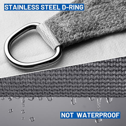 SUNLAX Sun Shade Sail 11' x 22' Dark Grey Rectangle Canopy Sail Shade Cover UV Block Permeable Sunshade Outdoor for Patio Backyard Deck Pergola (We Make Custom Size)