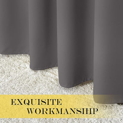 NICETOWN Blackout Doorway Curtain 80 inch Length - Grommet Room Darkening Thermal Insulated Soundproof Window Treatments for Bedroom/Closet (1 Panel, 46 x 80 Inch, Grey)