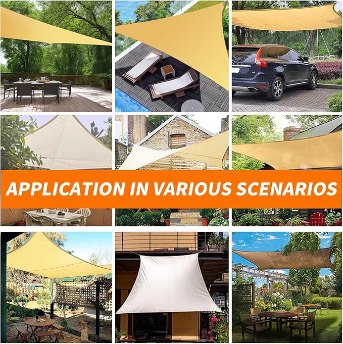 8'x12' Sun Shade Sail Curved Commercial Outdoor Shade Cover Turquoise Rectangle Heavy Duty Permeable 185GSM UV Block Sunshade for Backyard Yard Deck Patio Garden Outdoor Activities and Facility