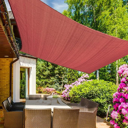 KANAGAWA 10'X13' Rust Red Custom Size Sun Shade Sail Rectangle UV Block Canopy Cover for Patio Backyard Lawn Garden Outdoor (Customized Available)