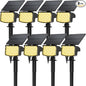 8 Pack Solar Spot Lights Outdoor, 2-in-1 Solar Lights Outdoor Waterproof IP65, Solar Powered Landscape Spotlights 3 Modes for Yard Garden Pathway Driveway Tree(Warm White)