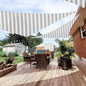 Patio Paradise 14' x 14' x 14' Sun Shade Sail Triangle Canopy Shade Cloth Fabric Sunlight Block Patio Pergola Cover HDPE Deck Awning for Outdoor Backyard Roof Shading, Gray White Strip