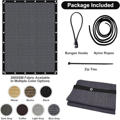 Artpuch 90% Sun Shade Cloth, 4 x 10 FT Pergola Shade Cover Canopy with Grommets, Sun Screen Fabric Tarp for Patio, Outdoor, Garden, Backyard, Dark Grey