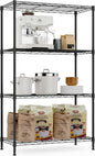1000 lbs Storage Shelving Steel Heavy Duty 4-Tier Utility Shelving Unit Steel Organizer Wire Rack for Home,Kitchen,Office (13.7" D x 29.5" W x 47.2" H)