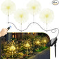 Anordsem Solar Fireworks Lights Outdoor: 4 Bendable Copper Wire 120 LEDs String Lighting - Waterproof DIY Warm Decoration for Yard Garden Proch - Gardening Gifts for Garden Lovers
