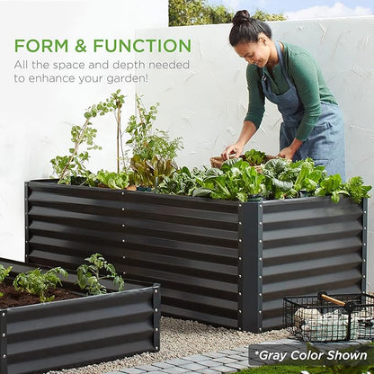 Best Choice Products 6x3x2ft Outdoor Metal Raised Garden Bed, Deep Root Box Planter for Vegetables, Flowers, Herbs, 269 Gallon Capacity, 100% Non Toxic Materials - Taupe