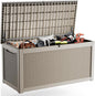 320 Gallon Outdoor Deck Box, Lockable Waterproof Outdoor Storage Boxes For Garden Tools,Indoor Cushions,Accessories Outside Storage Resin Weatherproof Container(Grey)