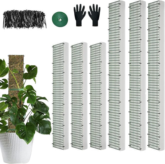 60"/40"/24" Metal Moss Pole, D Shape Sphagnum Moss Pole, Moss Poles for Climbing Plants, Monstera, Indoor Climbing Plants (3 Each of 40" 24")