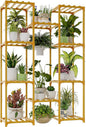 Bamworld Bamboo Plant Stand Indoor Hanging Plants Shelf for Multiple Plants Pots, Tall Large Flower Holder for Living Room, Patio, Balcony, Garden Nature Color