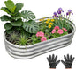 Garden Galvanized Raised Garden Bed Kit - Metal Planter Box for Vegetables/Herbs/Flowers, Heavy-Duty Steel Outdoor Garden Box with Reinforced Edges