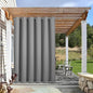 NICETOWN Outdoor Patio Curtains Extra Wide 84 in, Waterproof & Windproof Patio Shades, Rustproof Top and Bottom Grommet Thermal Insulated Drape for Porch/Cabana, Silver Gray, 2 Pieces, W84 x L95