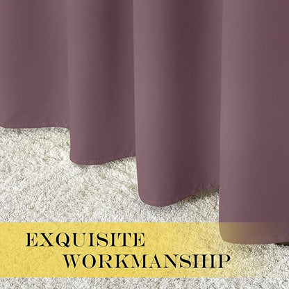NICETOWN Blackout Drapery Curtain Panel 90 inches Long - Window Treatment Thermal Insulated Grommet Blackout Curtain/Drape for Bedroom Living Room (Dry Rose, 1 Panel, 46 by 90 inches)