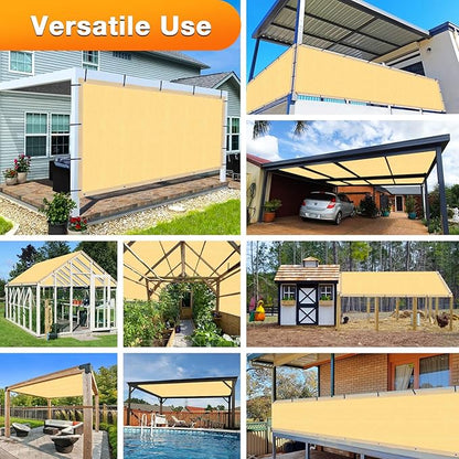 Artpuch Outdoor Pergola Shade Cover 4x16 FT Sun Shade Cloth with Grommets Sand 90% UV Protection Canopy Patio Privacy Screen (Customized Available)