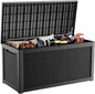 320 Gallon Resin Deck Box, Lockable Weatherproof Outdoor Storage Box for Furniture, Garden Tools and Tools Storage, Waterproof Outside Storage Boxes - Black