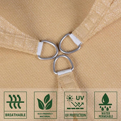 SUNLAX Sun Shade Sail 16' x 16' x 16' Sand Triangle Canopy Sail Shade Cover UV Block Permeable Sunshade Outdoor for Patio Backyard (We Make Custom Size)