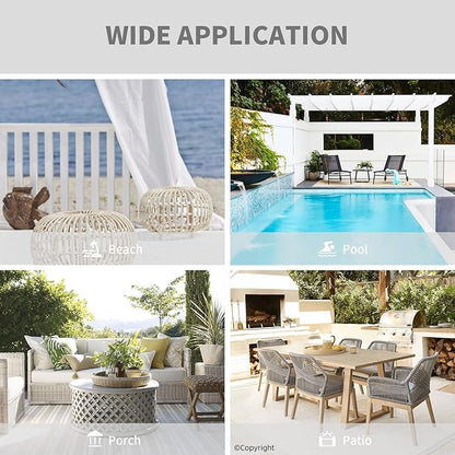 DIVA EN CAMINO DEC Outdoor Patio Curtain Waterproof Darkening Thermal Insulated Indoor Curtains for Bedroom, Porch, Living Room, Pergola, Cabana, W105 x L95, Set of 2 Panels