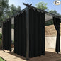 HolidayIdeas Outdoor Curtains for Patio Waterproof, 2 Panels - 84 x 95 Inch - Privacy Protection & Light Filtering Curtains Grommet Outside Curtains for Porch, Gazebo, Pergola, Backyard (Black)