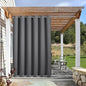 NICETOWN Outdoor Curtain Waterproof Extra Long 108" for Patio, Windproof Energy Saving Top and Bottom Stainless Steel Grommets Blackout Outdoor Drape for Porch, 1 Piece, 84" Wide, Grey