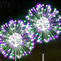 JJGoo Solar Firework Lights, 2 Pack 180 LEDs 2 Lighting Modes Solar Lights Outdoor Waterproof for Garden Patio Walkway Pathway Party Wedding Christmas Decorative - Green and Purple