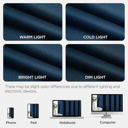 Joydeco Blackout Door Curtain for Doorway Privacy 72 Inches Long, Grommet Closet Curtain for Open Closet, Room Divider for Bedroom Living Room (Navy Blue, 52Wx72L, 1 Panel)