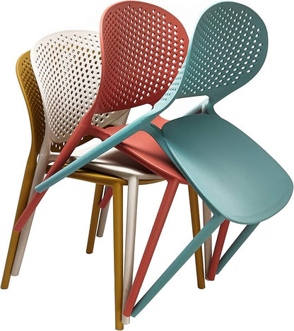 2xhome Set of 2 Patio Dining Chairs | Modern Stackable Outdoor Pool Side Chair | Weather Resistant Plastic for Yard, Porch, Balcony, Kitchen, Yellow