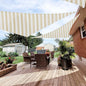 Patio Paradise 6' x 6' x 6' Sun Shade Sail Triangle Canopy Shade Cloth Fabric Sunlight Block Patio Pergola Cover HDPE Deck Awning for Outdoor Backyard Roof Shading, Beige White Strip