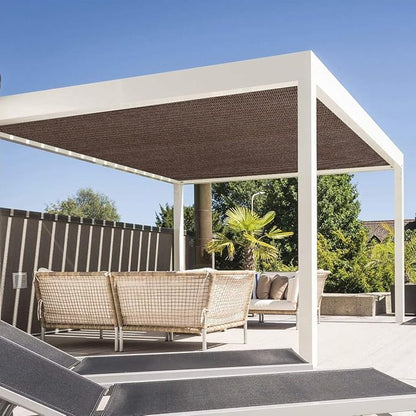 Eden's Decor Straight Flat-Edged Sun Shade Sail Rectangular 5' x 17' Brown UV-Blocking Outdoor Canopy Fabric Cloth Awning for Pergola Patio Garden Backyard Custom Size