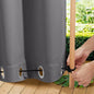 NICETOWN 2 Panels Outdoor Curtains Waterproof Extra Long 108" for Patio, Windproof Top & Bottom Grommet & Back Tab Weighted Blackout Outdoor Drapes Keep Privacy with Rope for Fixed, 104" Wide, Grey