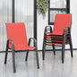 Patio Chairs Set of 6, Stackable Outdoor Dining Chairs for All Weather Textilene Fabric & Metal Frame, Outdoor Chairs Set for Backyard Deck Garden